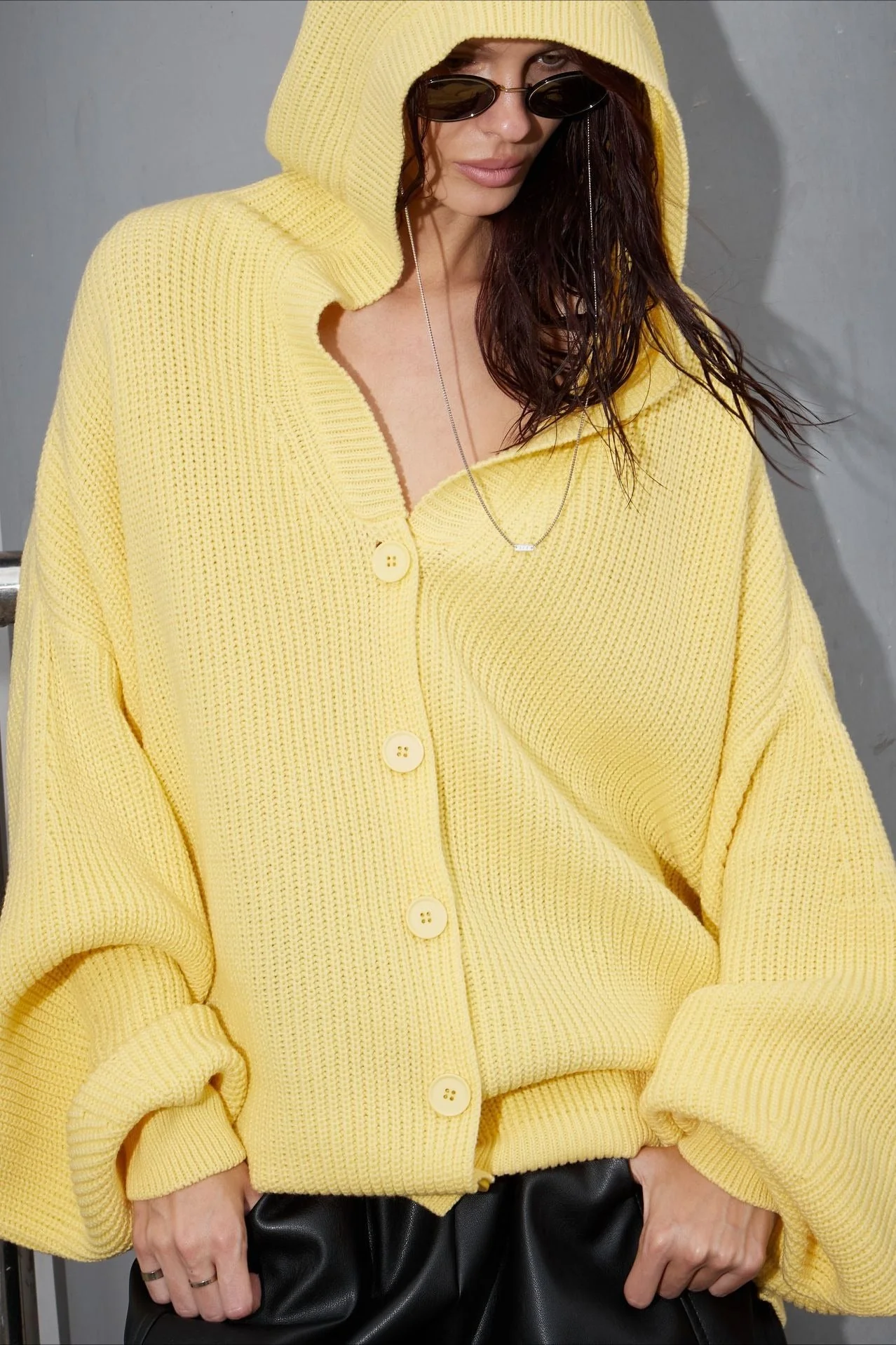 Solid Color Button Hoodie - Image 4