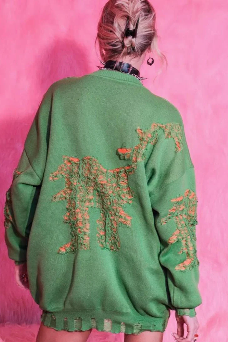 Casual Distressed Long Sleeve Blouse - Image 5