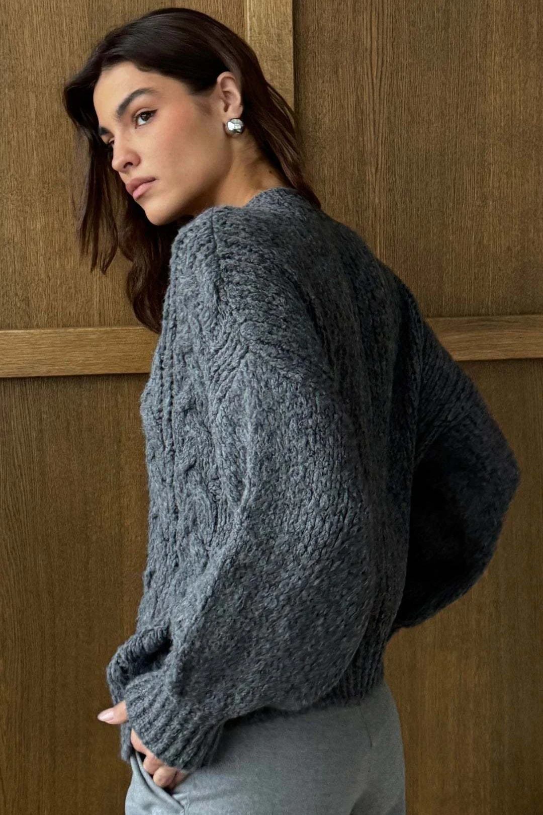 Vintage Cable Knit Crewneck Sweater - Image 3