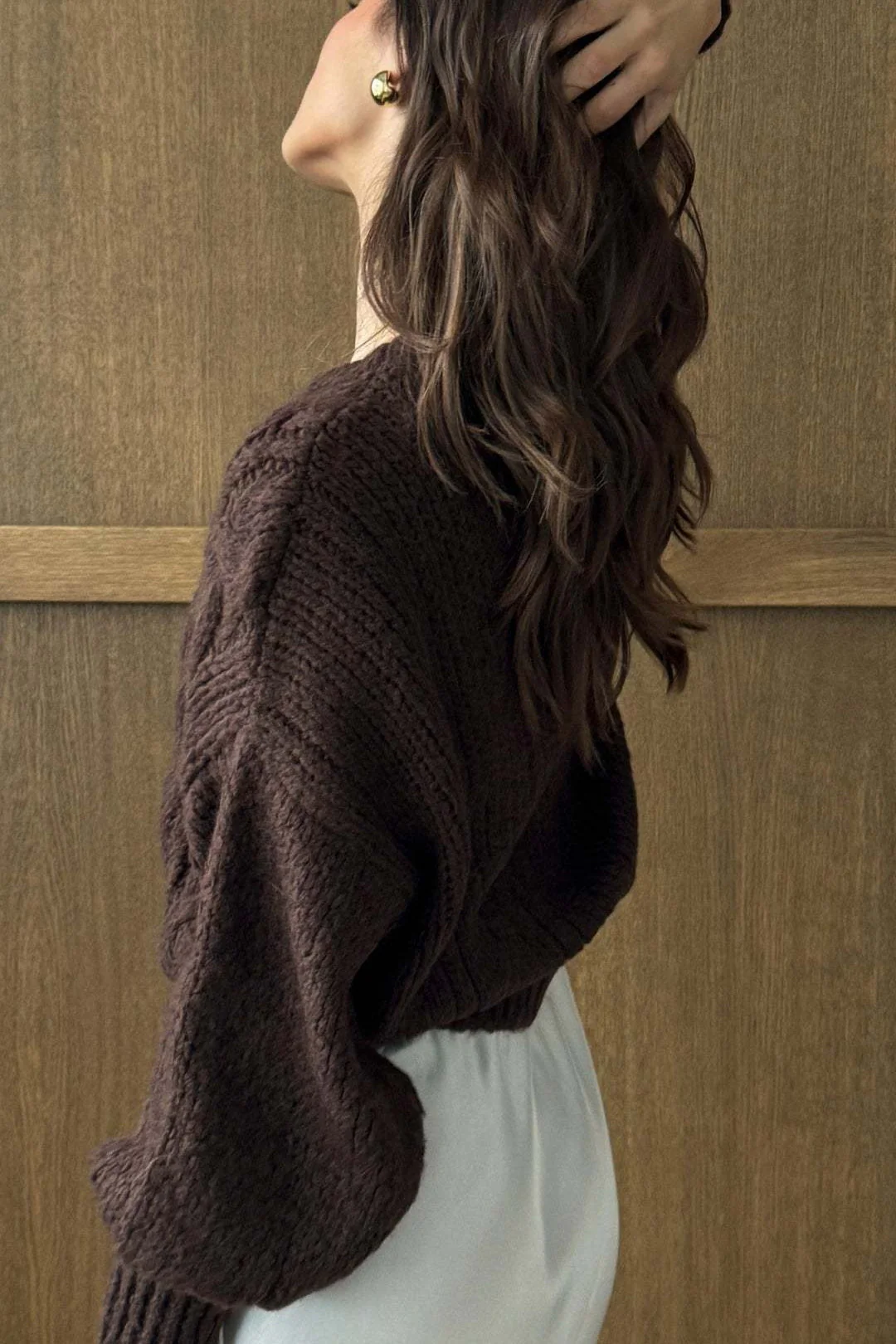 Vintage Cable Knit Crewneck Sweater - Image 9