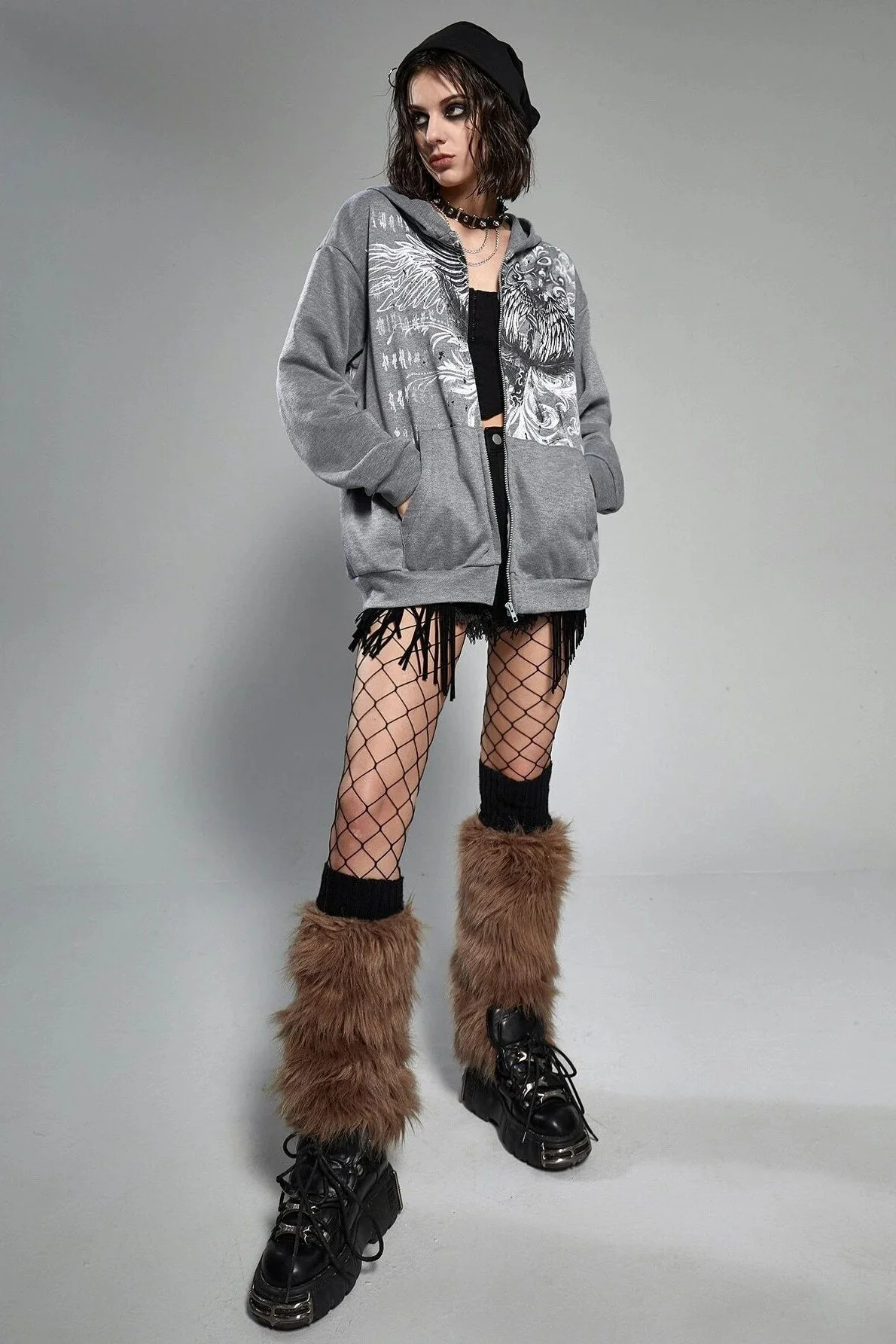 Oversized Eagle Print Hoodie - Image 2