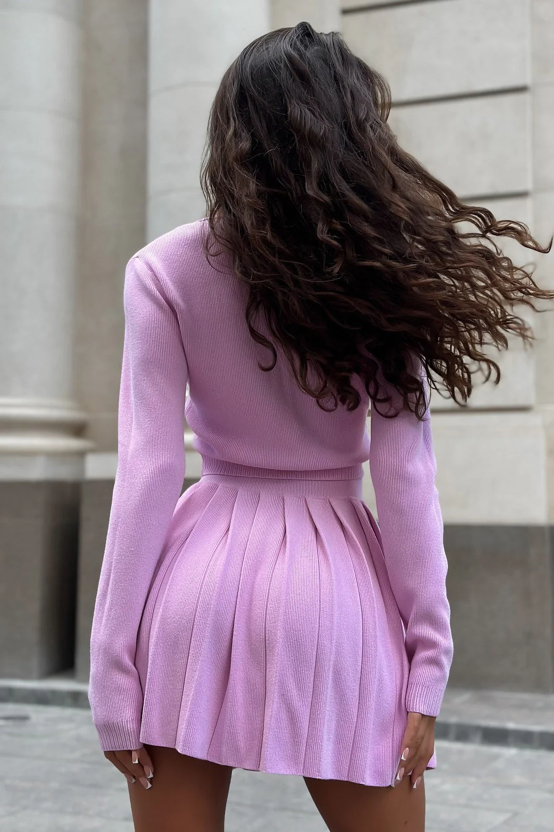 Sexy Knit Crop Top Two Piece Skirt Set - Image 6