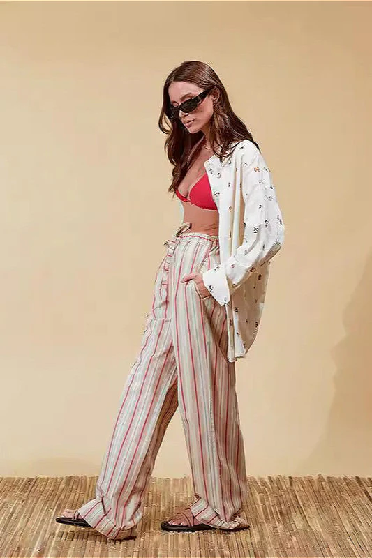 Loose Fit Striped Casual Pants - Image 4