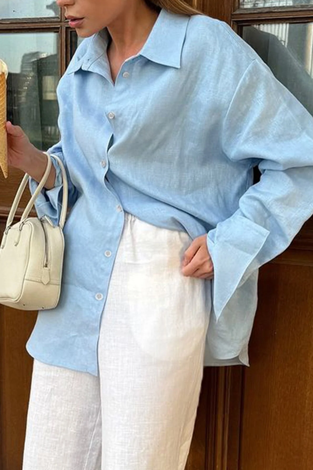 Long Sleeve Resort Style Blouse - Image 2