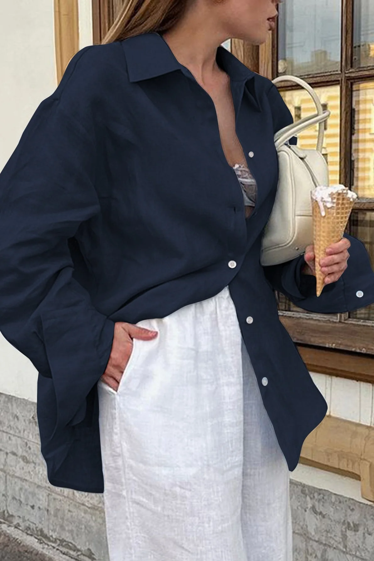 Long Sleeve Resort Style Blouse - Image 5