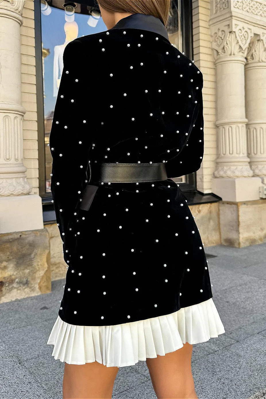 Pearl Studded Blazer Mini Dress - Image 4