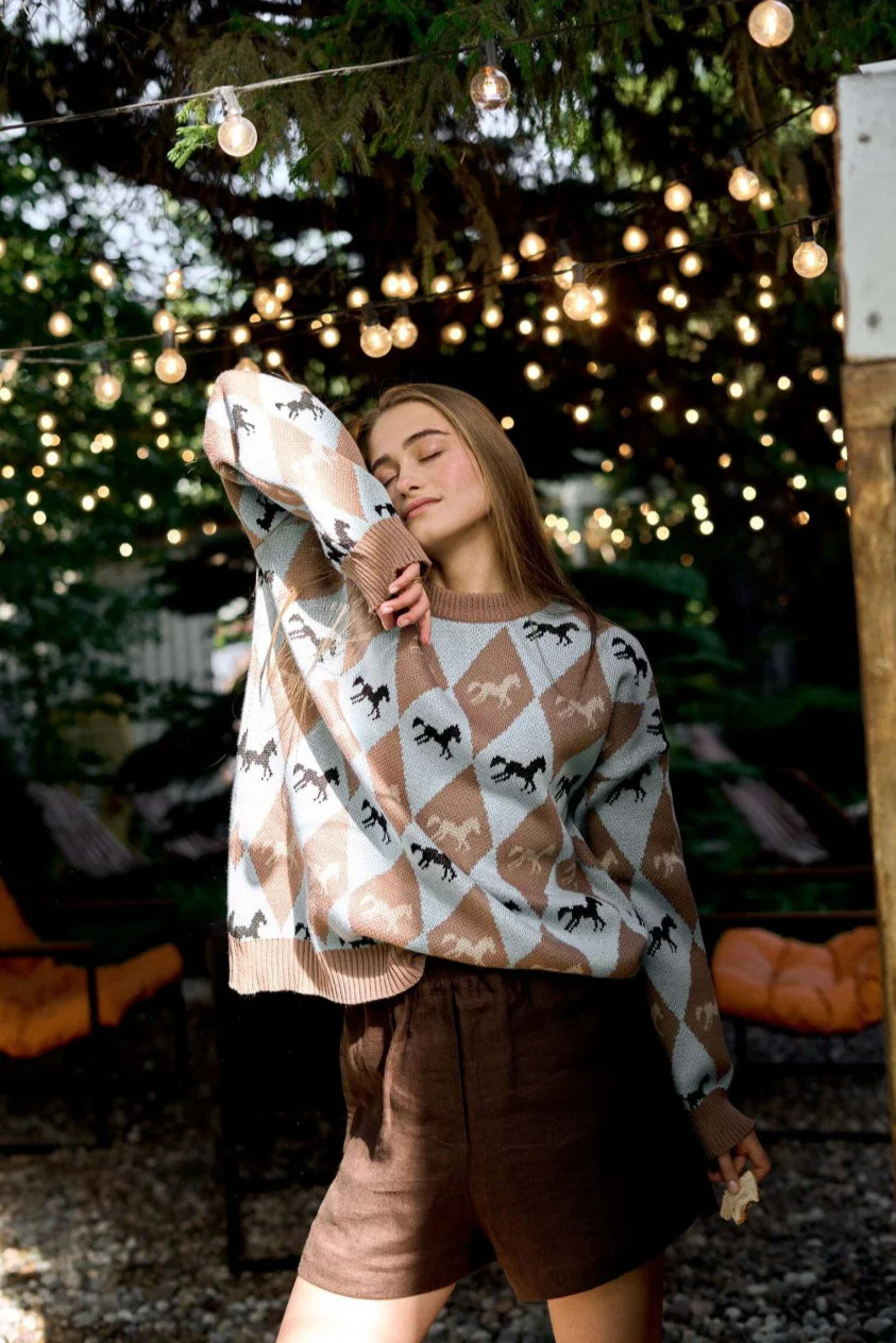 Long Sleeve Colorblock Knit Sweater - Image 10