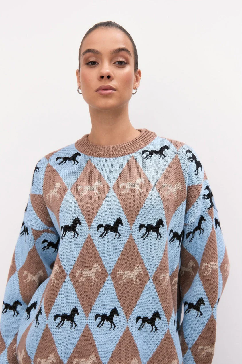 Long Sleeve Colorblock Knit Sweater - Image 11