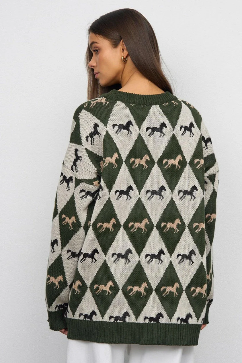 Long Sleeve Colorblock Knit Sweater - Image 13