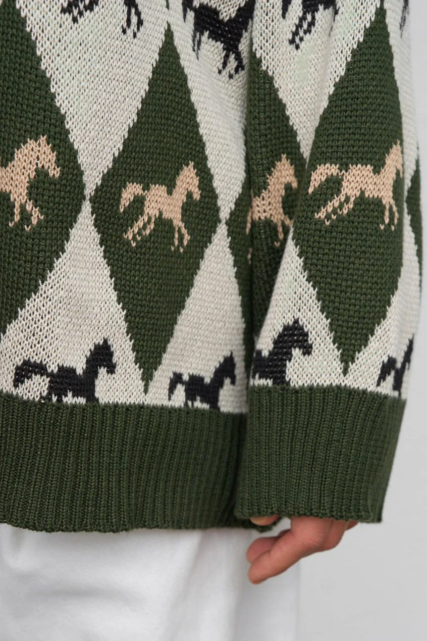 Long Sleeve Colorblock Knit Sweater - Image 3