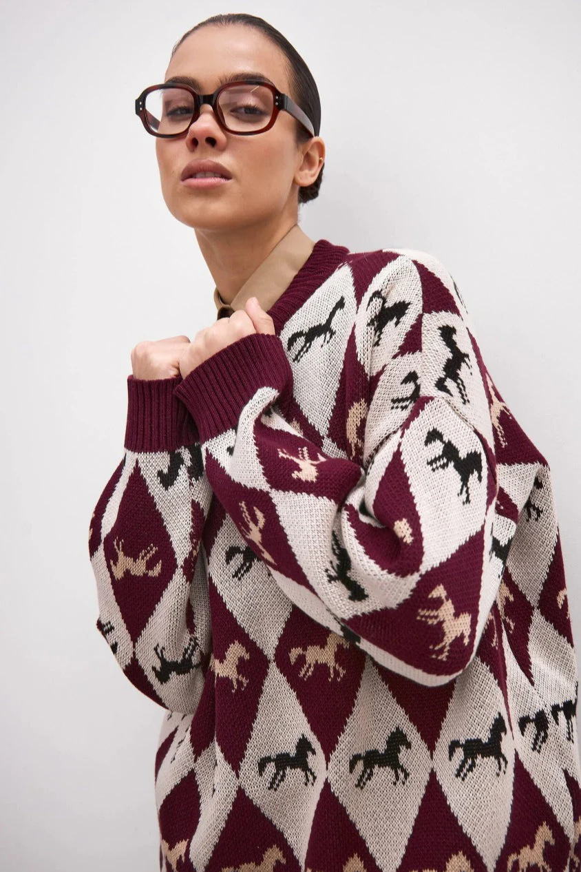 Long Sleeve Colorblock Knit Sweater - Image 6