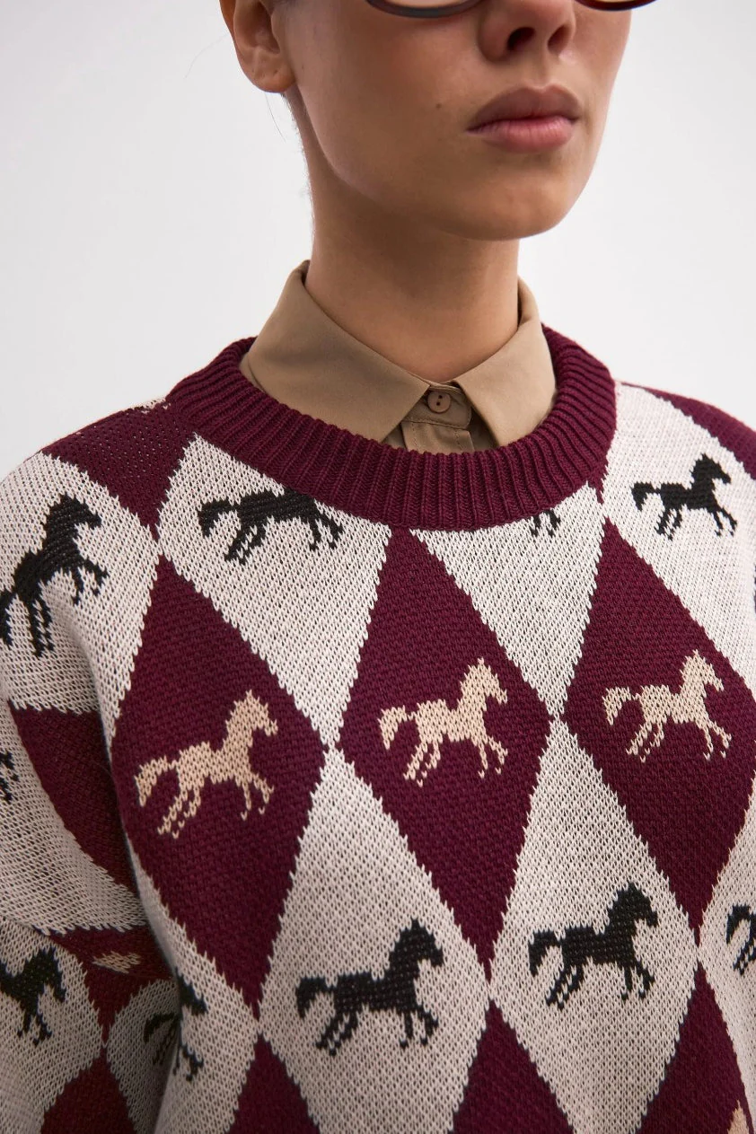 Long Sleeve Colorblock Knit Sweater - Image 8