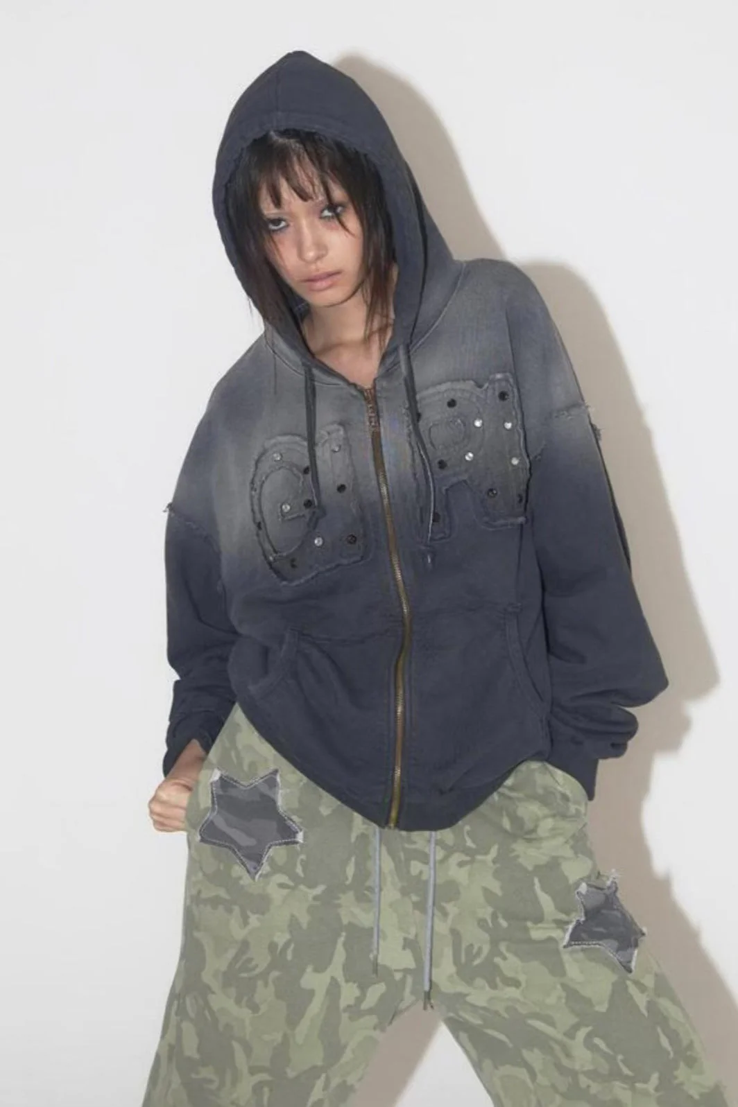 Vintage Washed Gradient Hoodie - Image 2