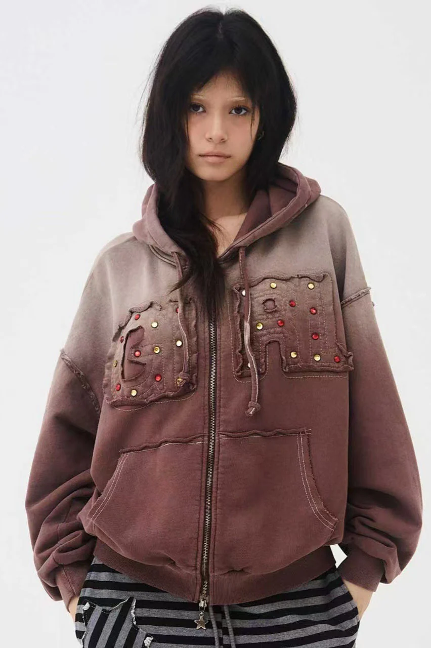 Vintage Washed Gradient Hoodie - Image 5