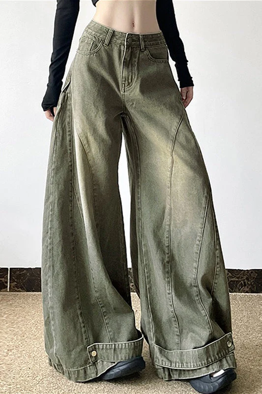 Distressed Bell Bottom Denim Jeans - Image 2