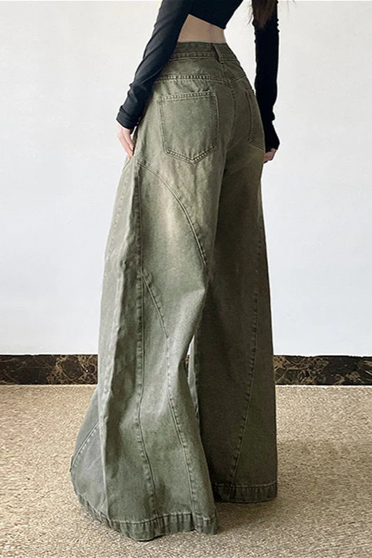 Distressed Bell Bottom Denim Jeans - Image 3