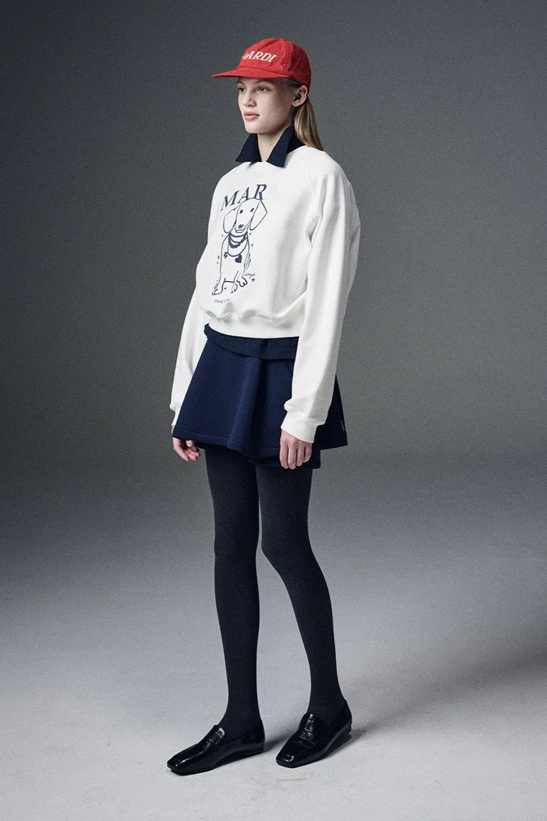 Rhinestone Dog Print Raglan Sweatshirt - Image 4