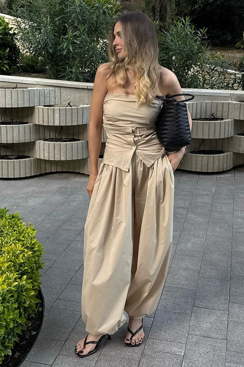 Cotton Lantern Wide Leg Pants - Image 5