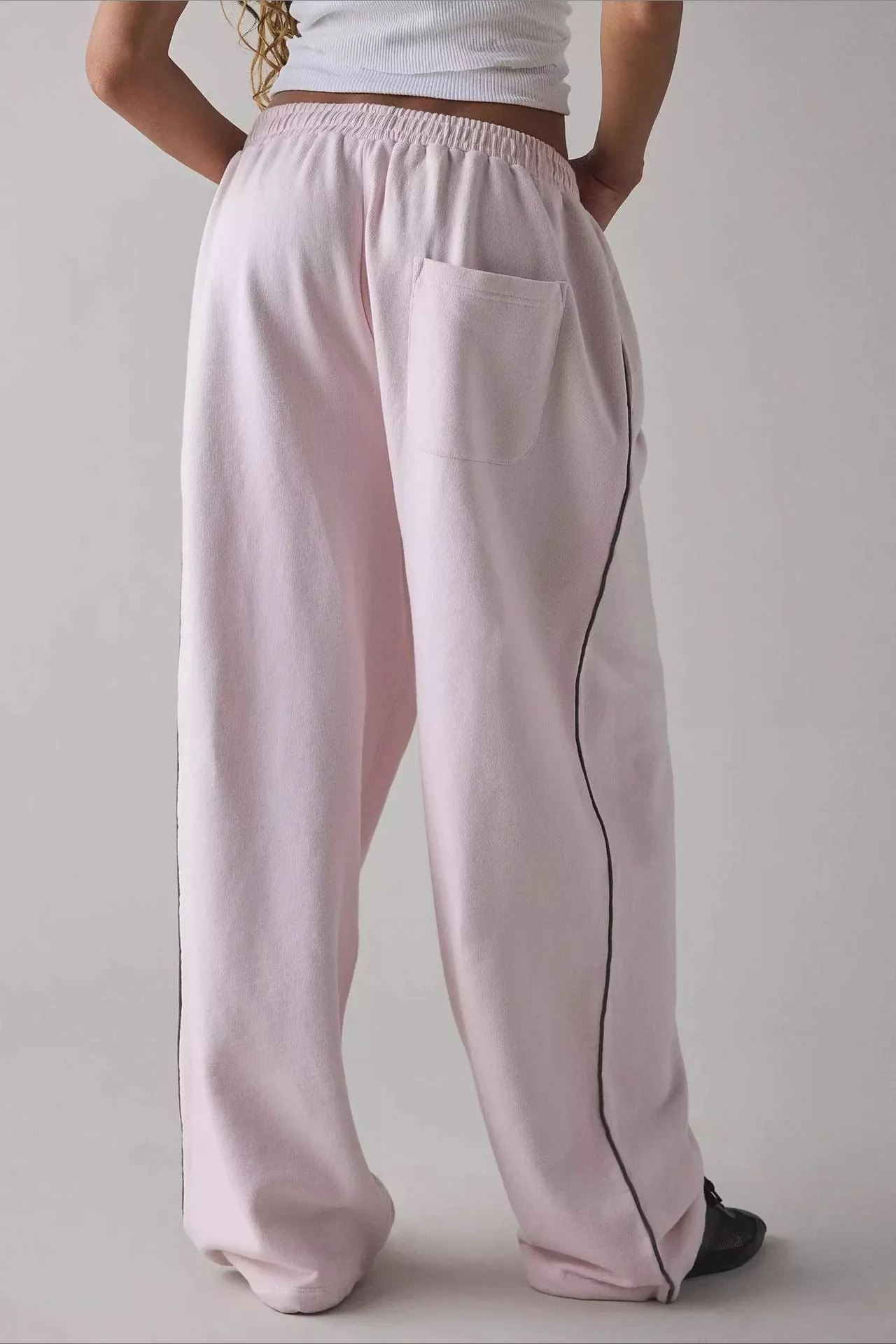 Elastic Waist Loose Fit Casual Pants - Image 5