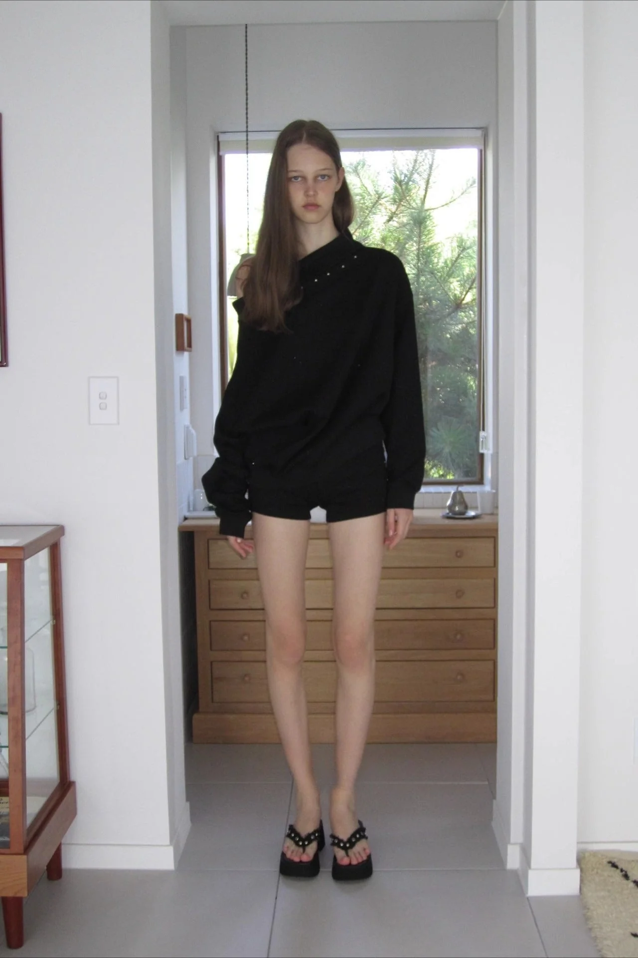 Studded Off Shoulder Long Sleeve Sweatshirt - Image 4