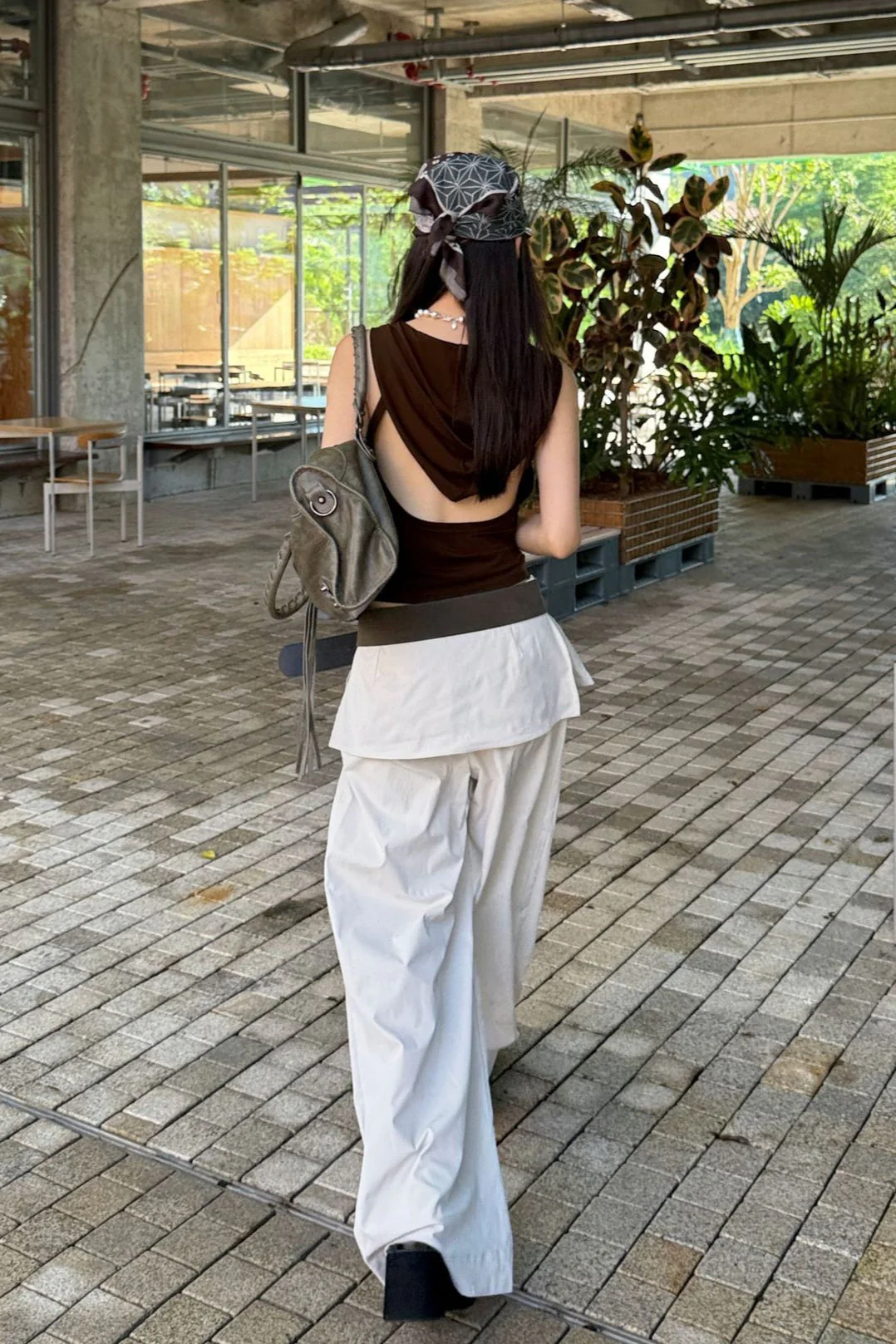 Street Style Loose Fit Spliced Wide Leg Pants - Image 3