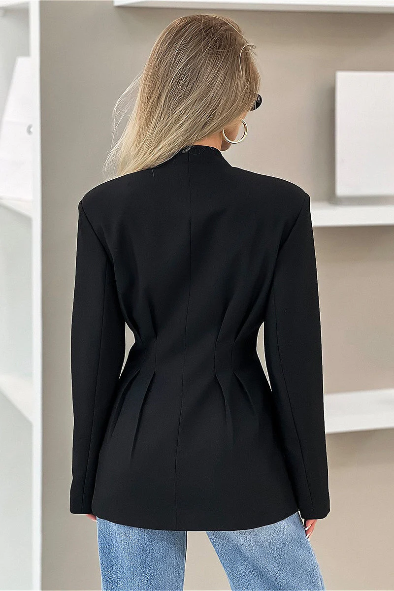 V Neck Waist Cinched Blazer - Image 10