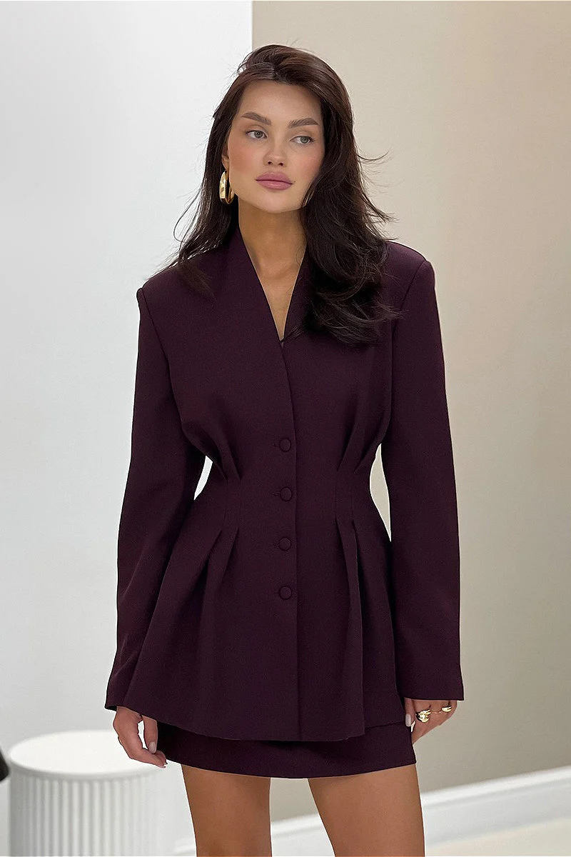 V Neck Waist Cinched Blazer - Image 12