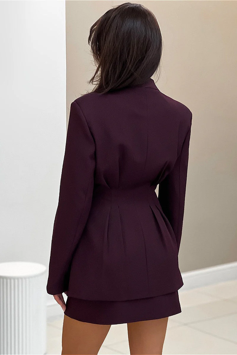 V Neck Waist Cinched Blazer - Image 3