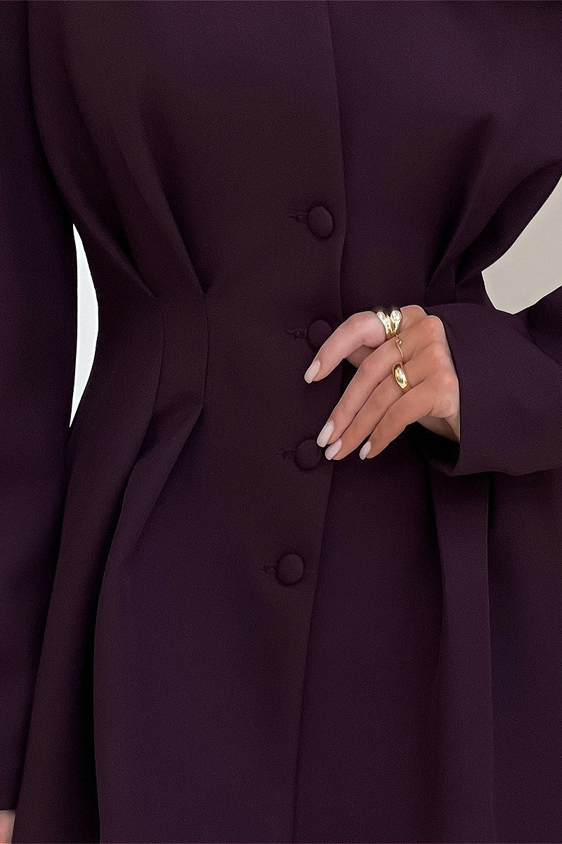V Neck Waist Cinched Blazer - Image 4