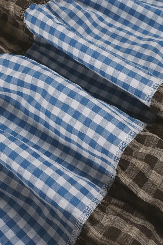 Vintage Plaid Colorblock Maxi Skirt - Image 3