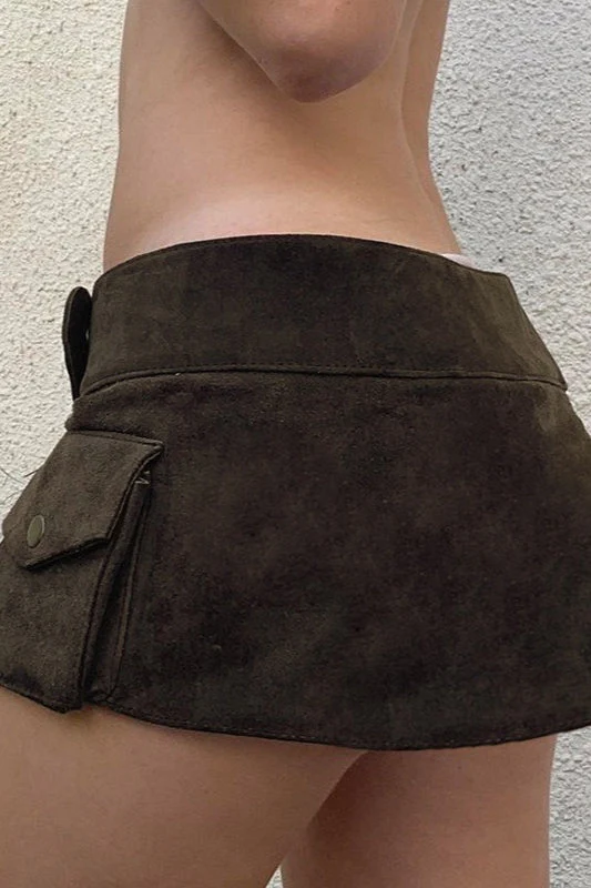 Vintage Low Waist Studded Mini Skirt - Image 4