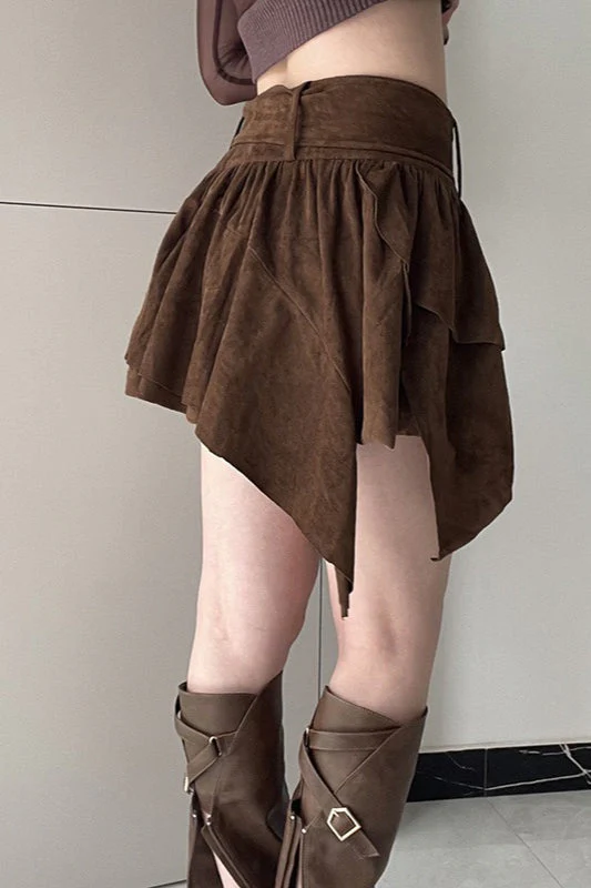 High Waist Layered Asymmetrical Skirt - Image 3