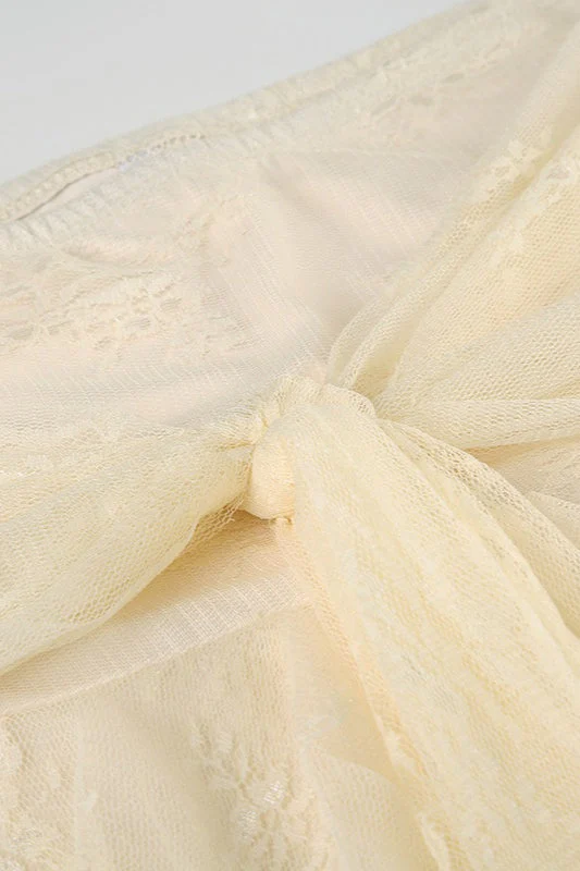 Vintage Lace Low Waist A-Line Skirt - Image 4