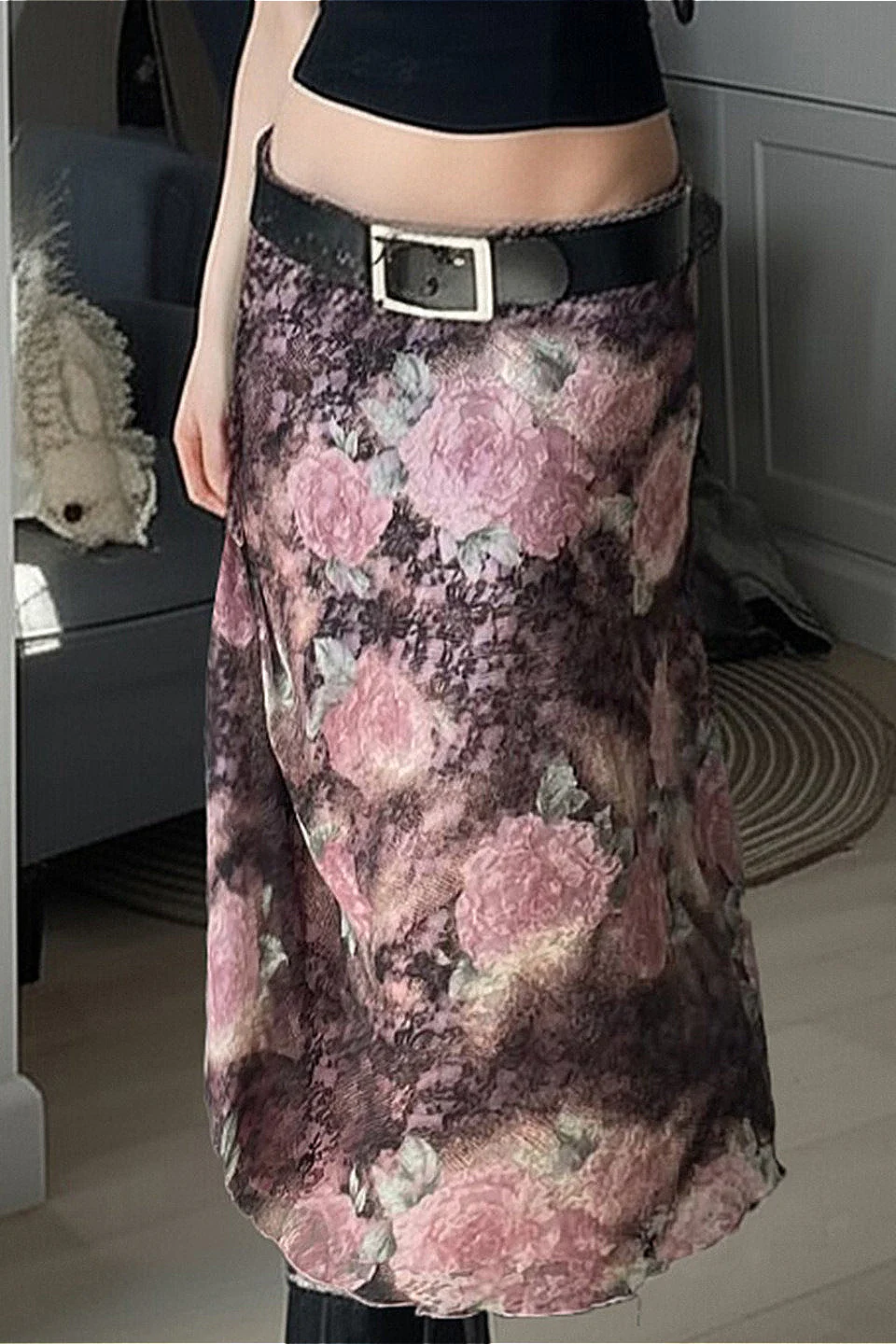 Floral Print Bodycon Maxi Skirt - Image 2