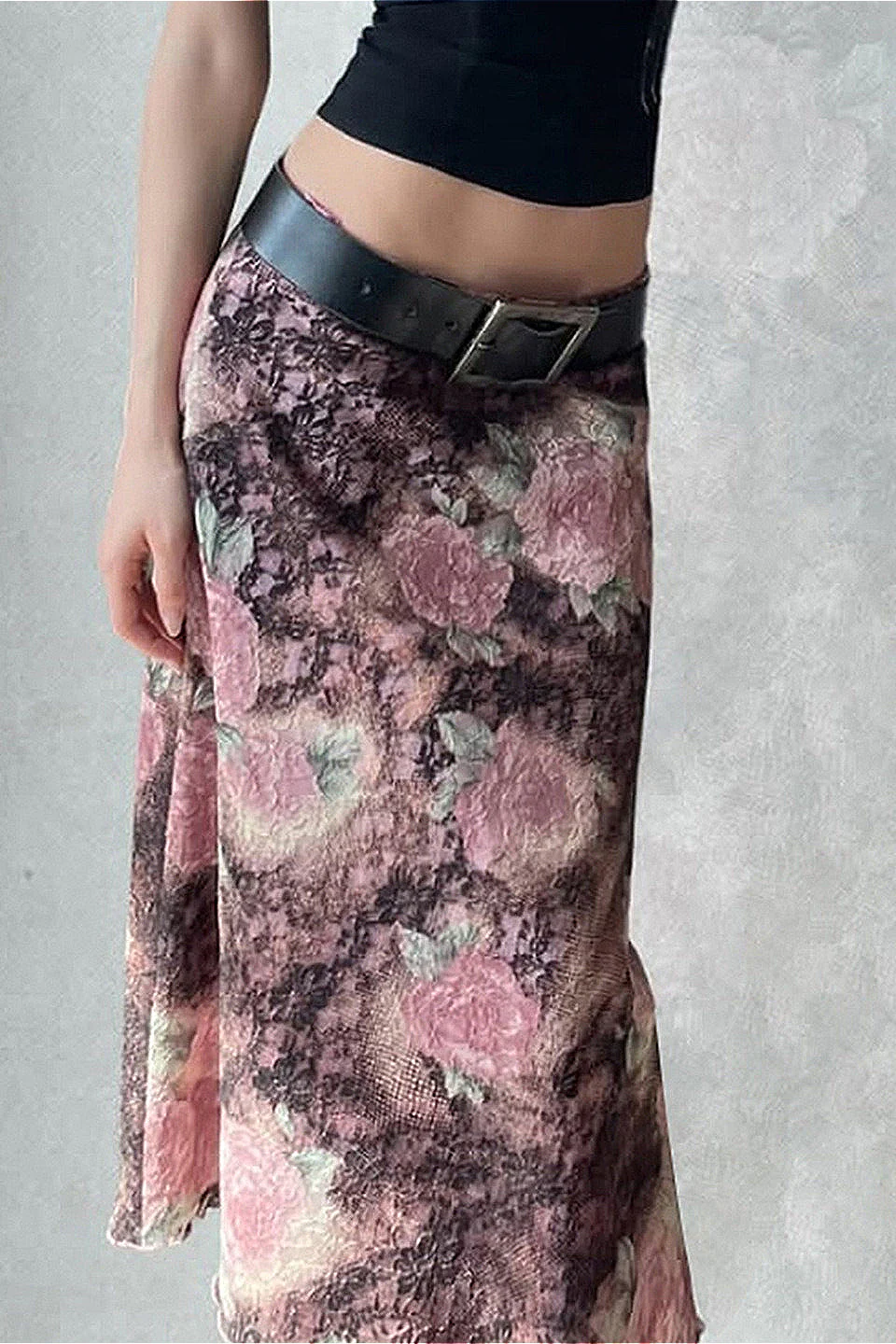 Floral Print Bodycon Maxi Skirt - Image 3
