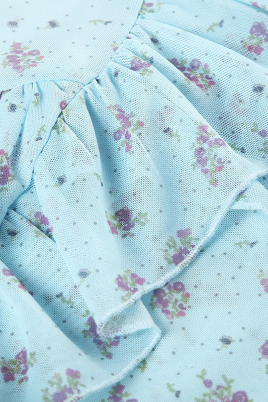 Floral Mesh Low-Waist Asymmetrical Skirt - Image 5