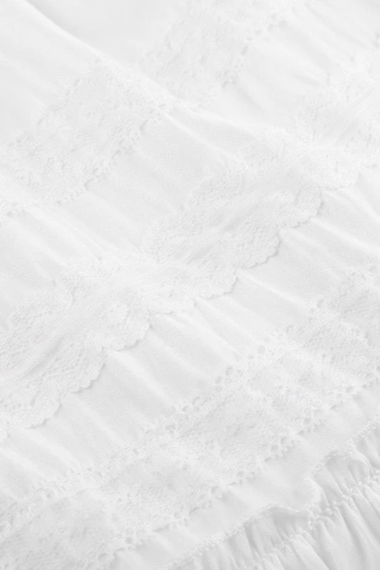 Drawstring Waist White Maxi Skirt - Image 5