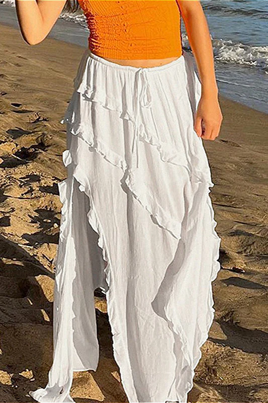Romantic Ruffle High-Slit Skirt - Image 3
