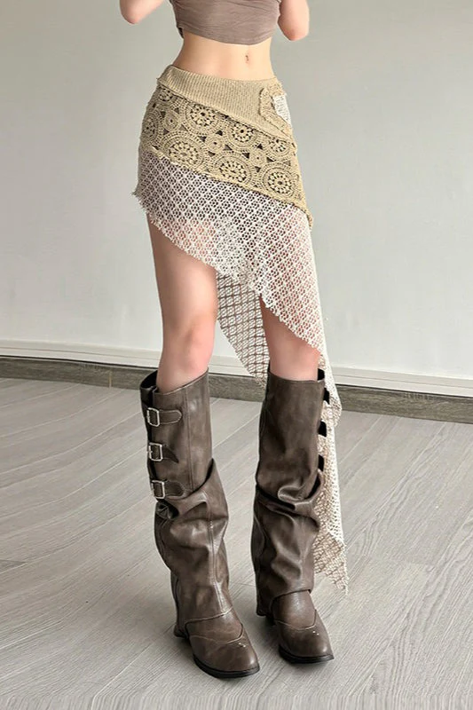 Slim Fit High-Waist Asymmetrical Skirt - Image 2