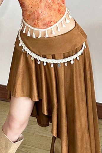 Printed Asymmetrical Slim Skirt - Image 2
