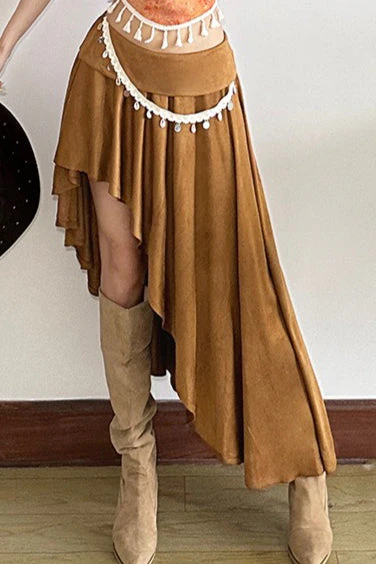 Printed Asymmetrical Slim Skirt - Image 3