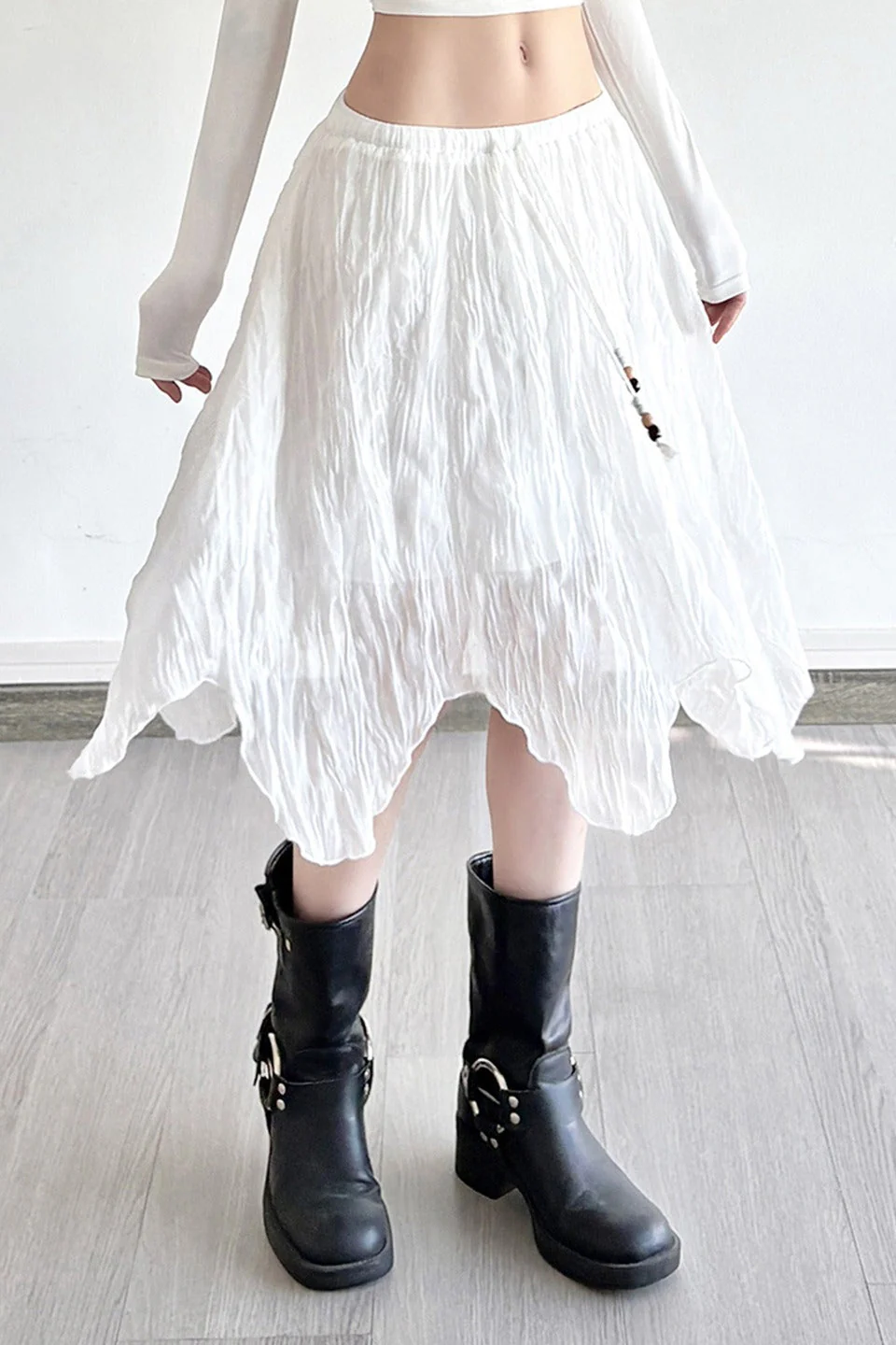 Beaded Asymmetrical Mini Skirt - Image 2