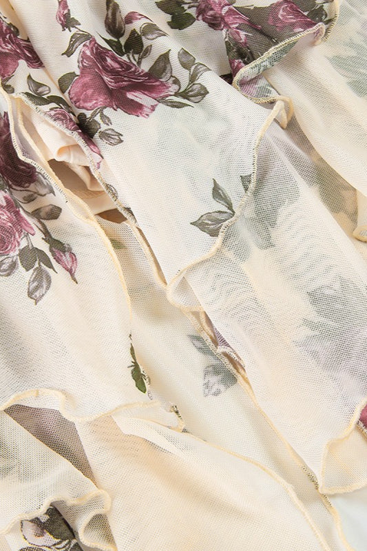 Vintage Floral Asymmetrical Skirt - Image 4