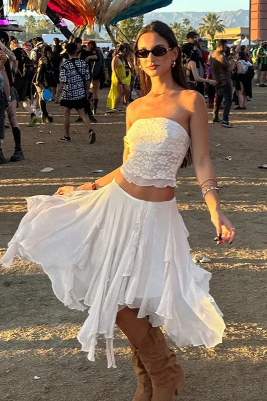 Ruffled Asymmetrical Midi Skirt - Image 2