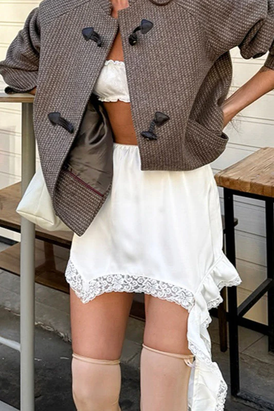 White Lace Bodycon Mini Skirt - Image 3