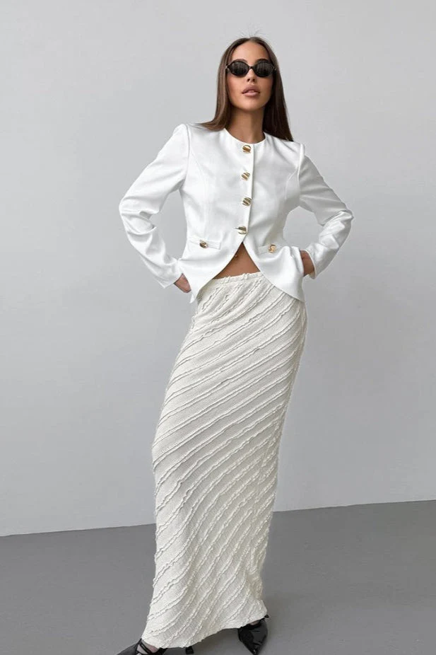 Knit Split Bodycon Maxi Skirt - Image 3