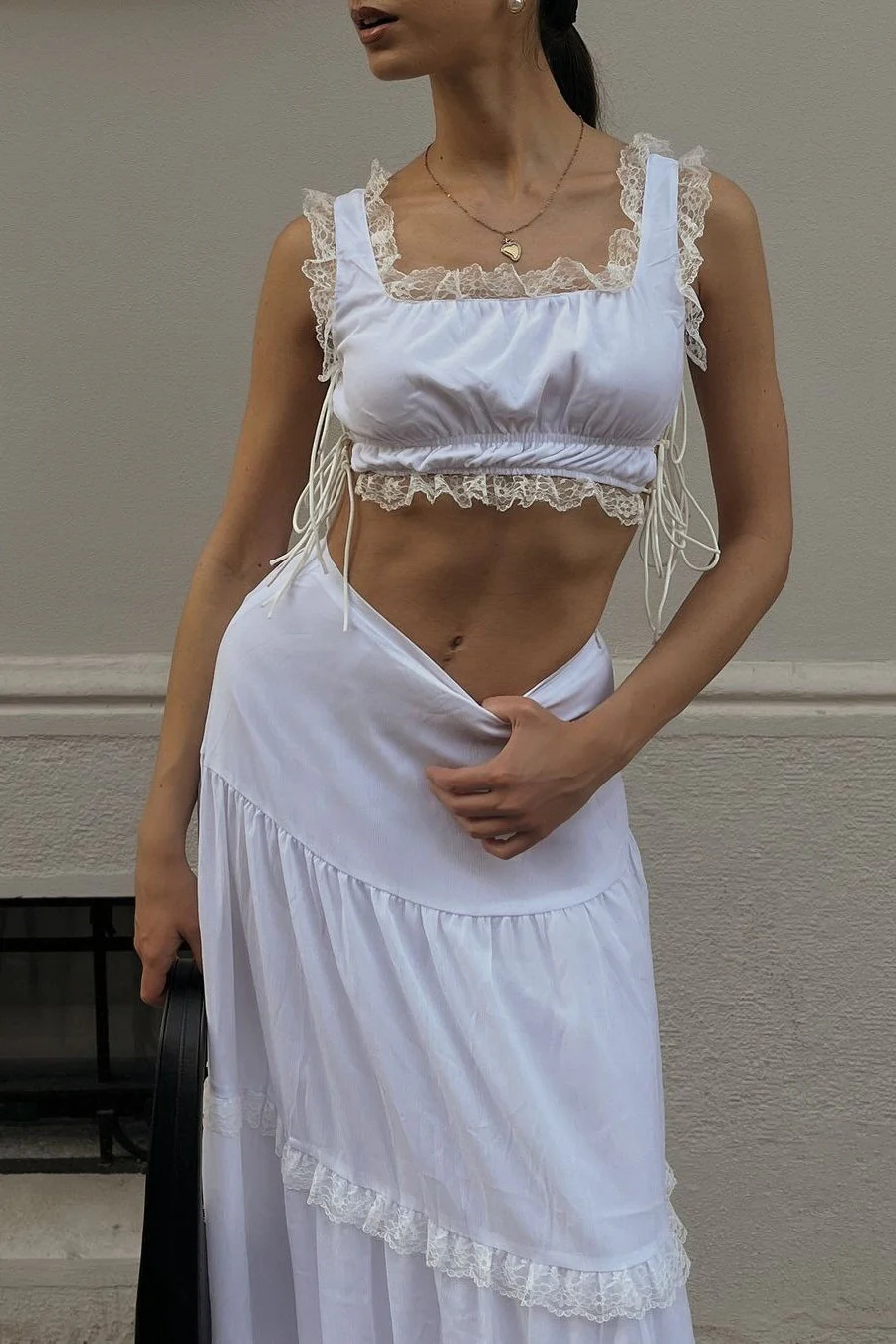 Casual Lace Panel Vacation Skirt - Image 3