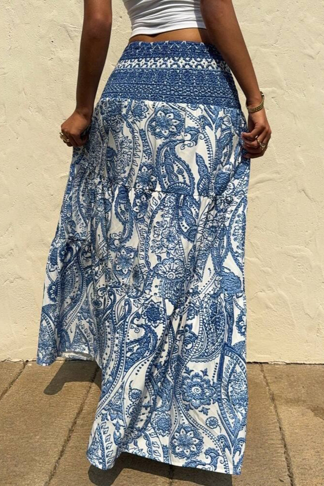 Casual Boho Printed Long Skirt - Image 2