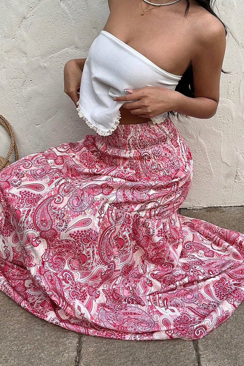 Boho Print A-Line Maxi Skirt - Image 4