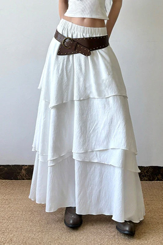 Low Waist Asymmetrical Maxi Skirt - Image 3